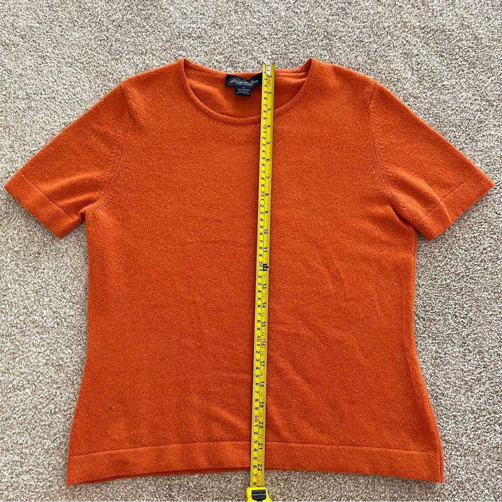 SOLDBrooks Brothers Pure Cashmere Orange Minimalist Top - Picture 6 of 7